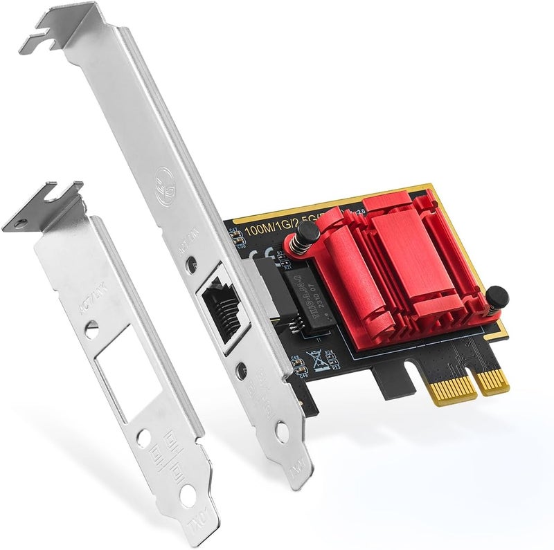 Binardat 2.5G PCIe Network Adapter, RTL8125B 2500/1000/100Mbps Ethernet Card RJ45 LAN Controller Support PXE for Windows/Linux/Mac - Image 1
